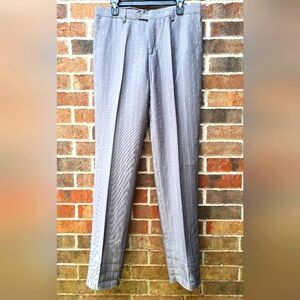 Alain Gray Dress Pants Tailored Wool Blend